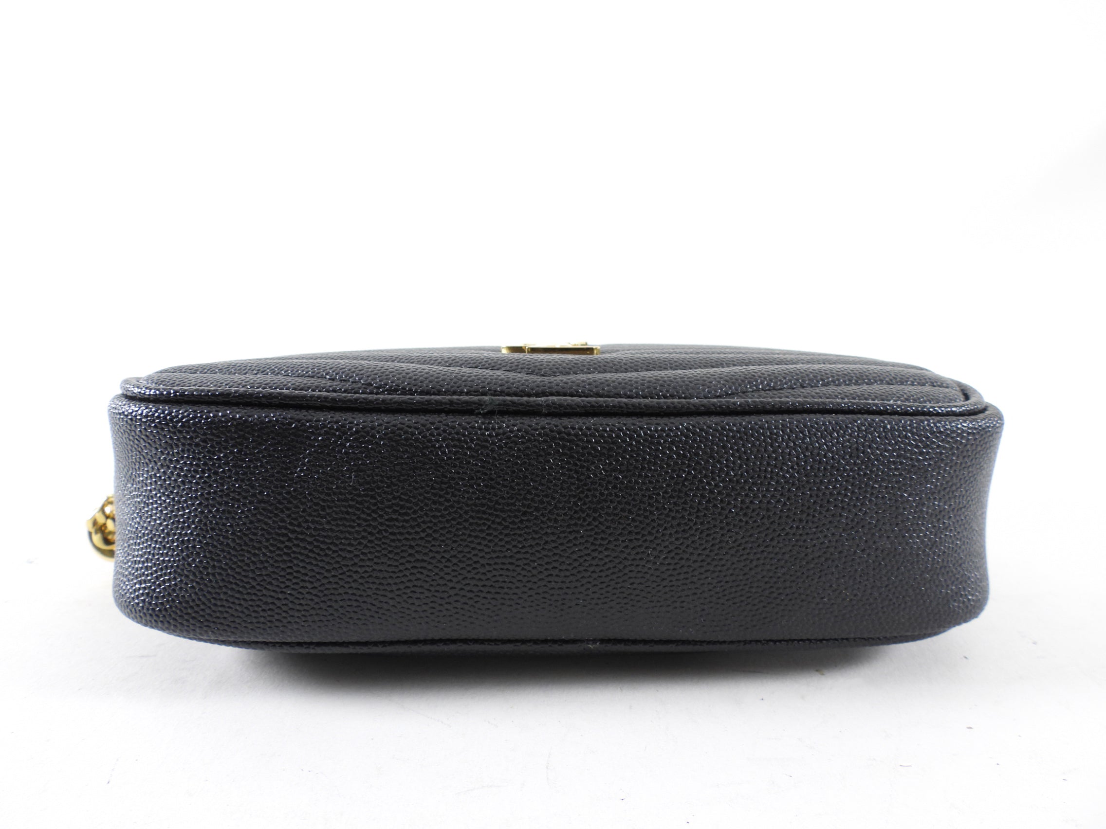 Saint Laurent Black Chevron Mini Lou Lou chain Tassel Camera Bag