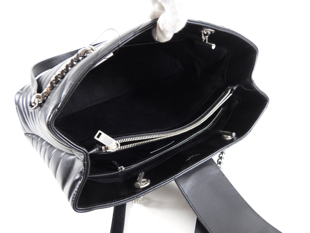 Saint Laurent Black Quilted Lou Lou Shoulder Tote Bag