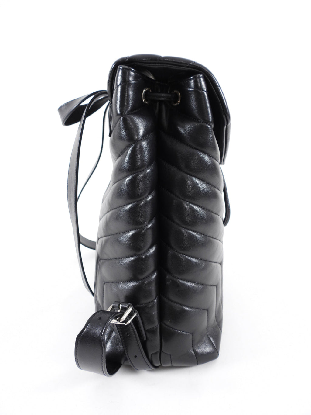 Saint Laurent Black Leather Lou Lou Quilted Backpack