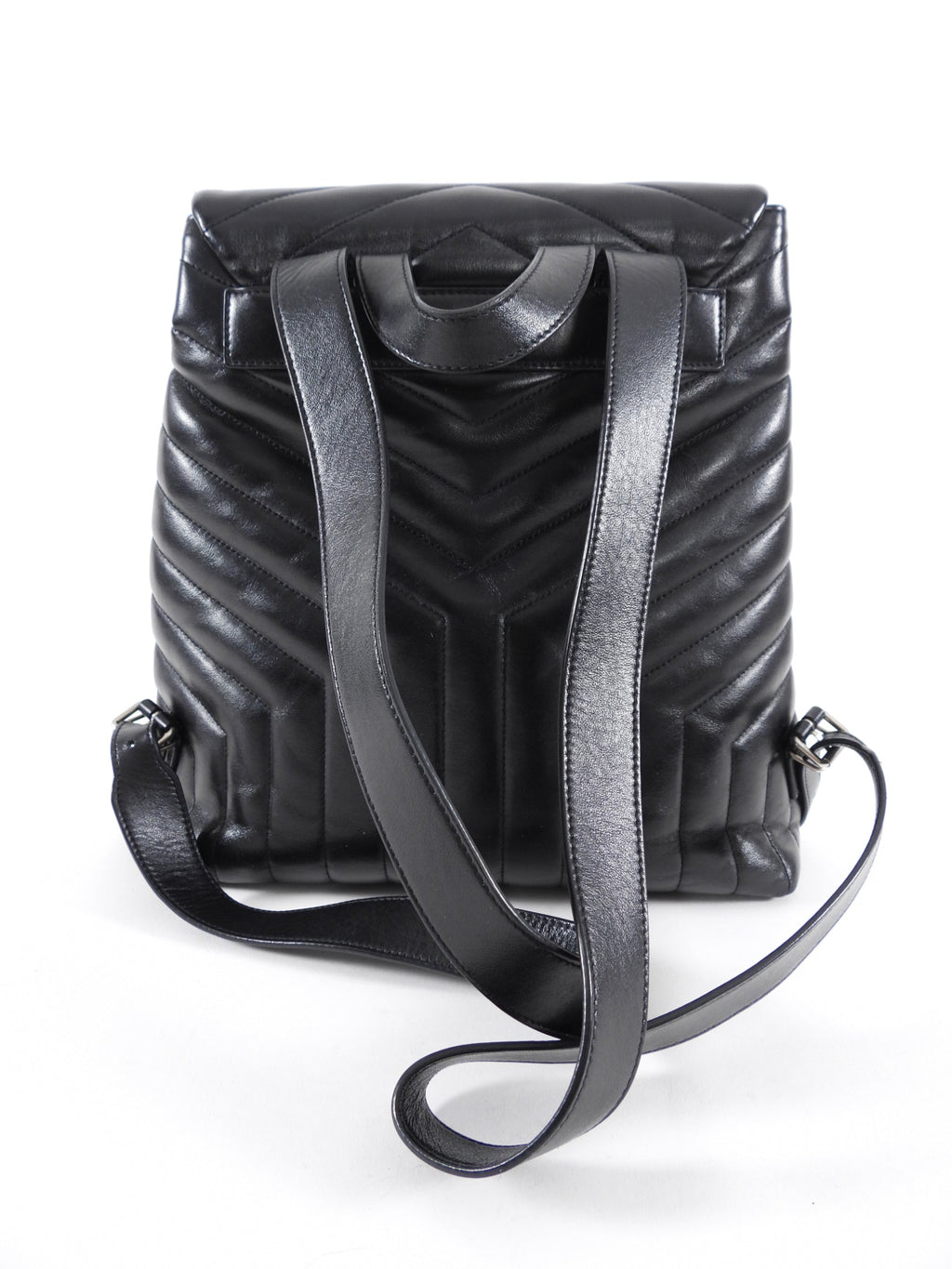 Saint Laurent Black Leather Lou Lou Quilted Backpack