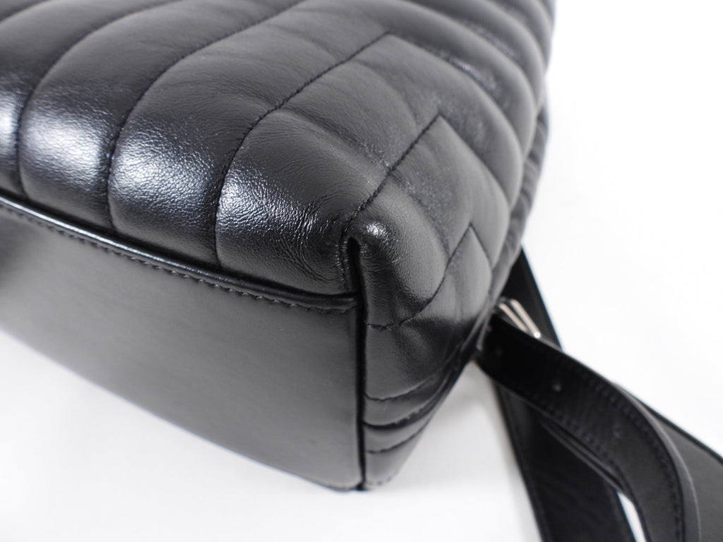 Saint Laurent Black Leather Lou Lou Quilted Backpack
