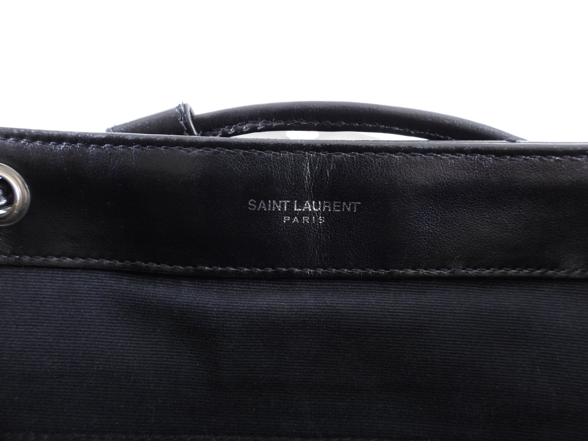 Saint Laurent Black Leather Lou Lou Quilted Backpack
