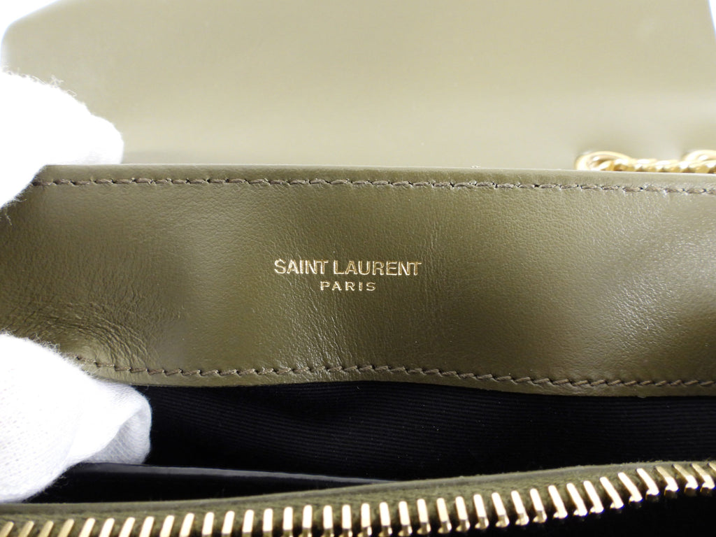 Saint Laurent Olive Green Small Lou Lou Shoulder Bag