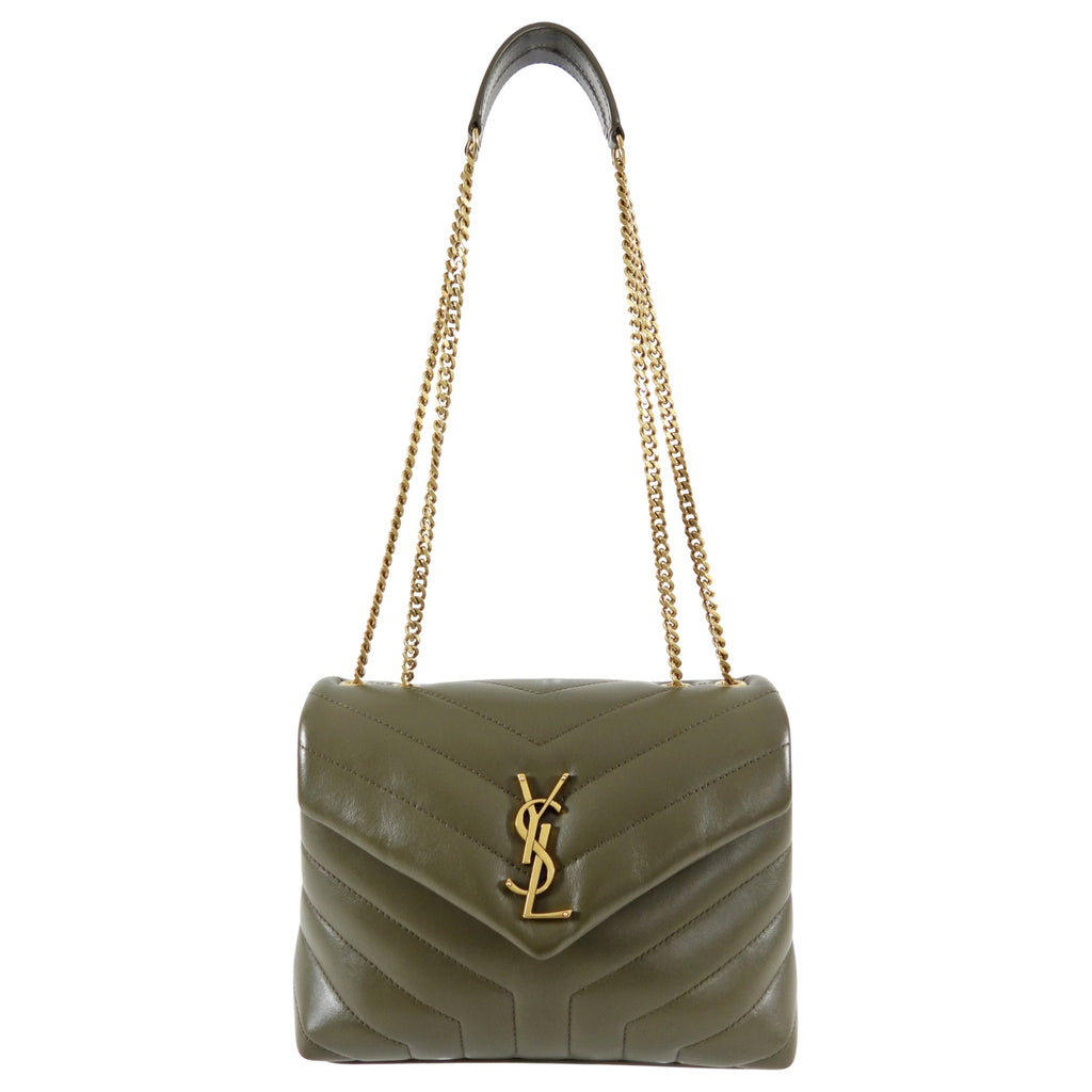 Saint Laurent Olive Green Small Lou Lou Shoulder Bag
