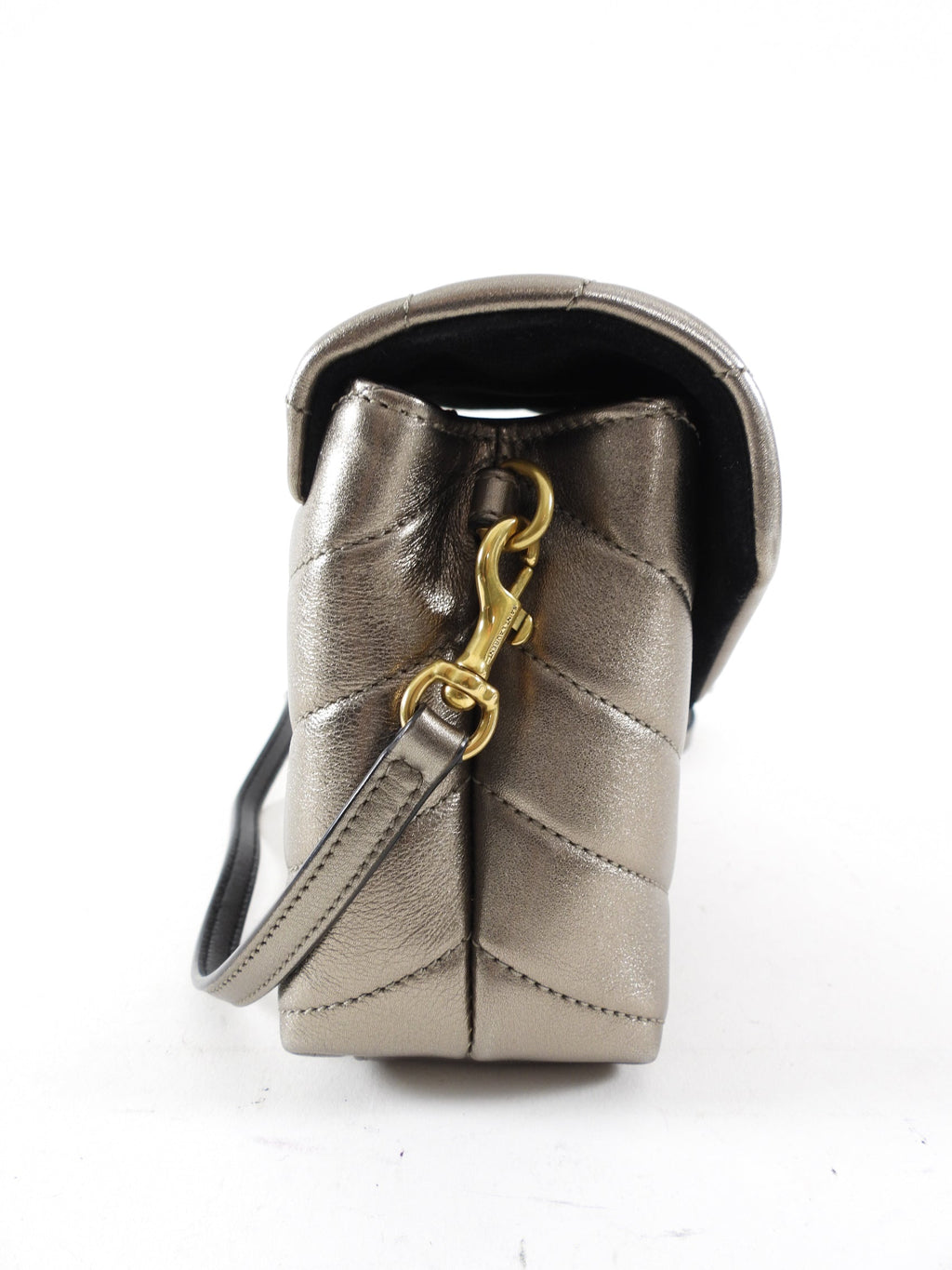 Saint Laurent Lou Lou Toy Metallic Pewter Leather Bag