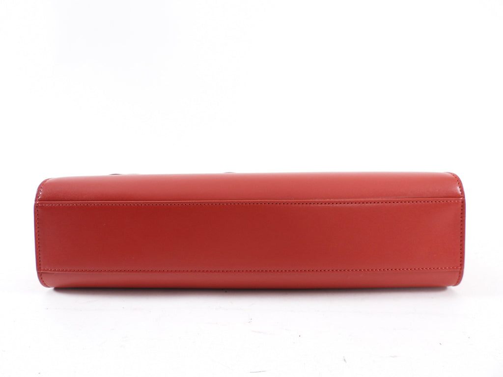Saint Laurent Red Box Leather Manhattan Bag