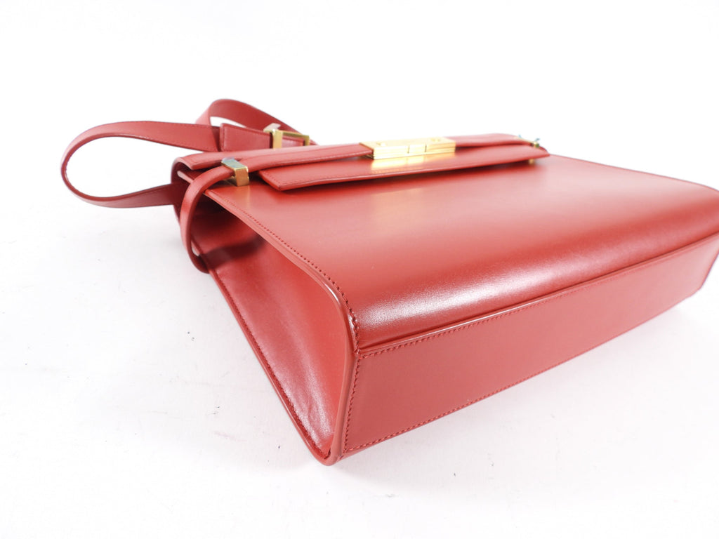 Saint Laurent Red Box Leather Manhattan Bag