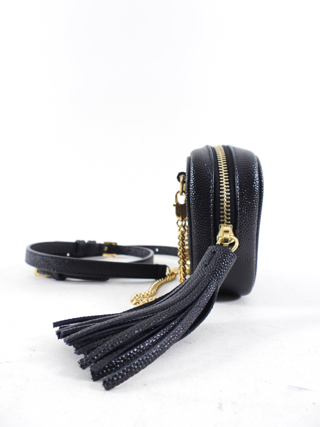 Saint Laurent Baby Lou Black Leather Mini Belt Bag