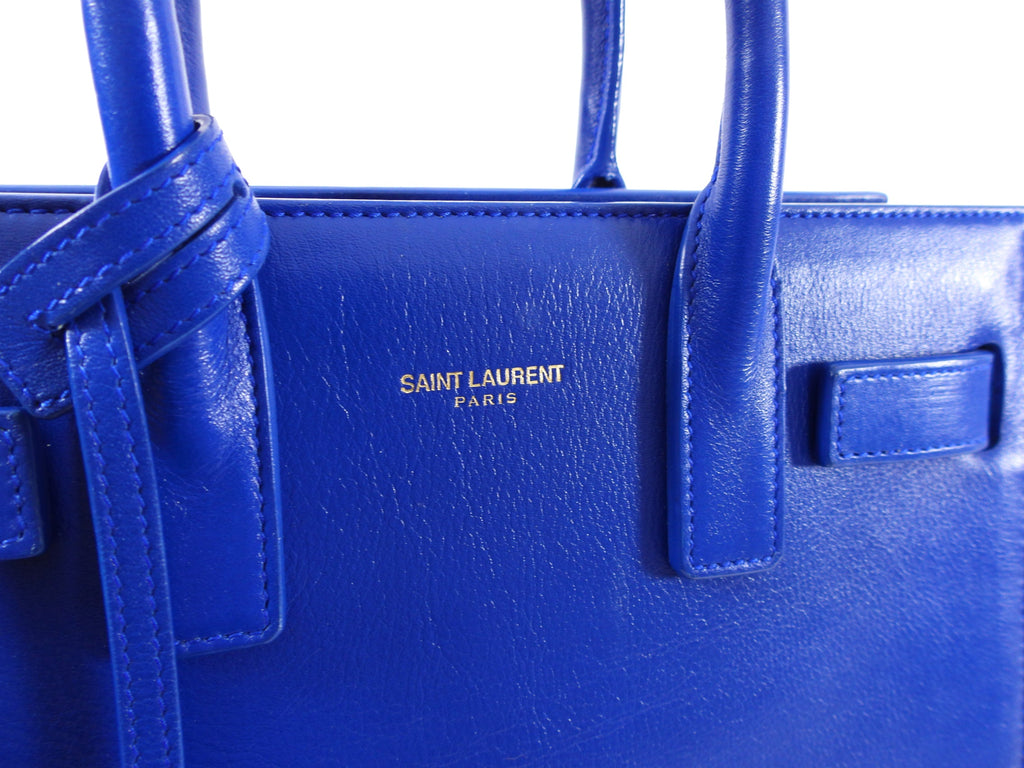 Saint Laurent Sac de Jour Nano Cobalt Blue Two-Way Bag