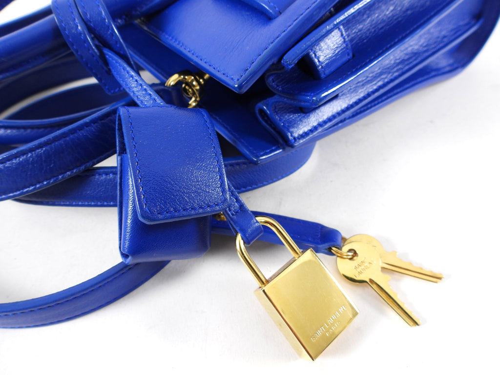 Saint Laurent Sac de Jour Nano Cobalt Blue Two-Way Bag