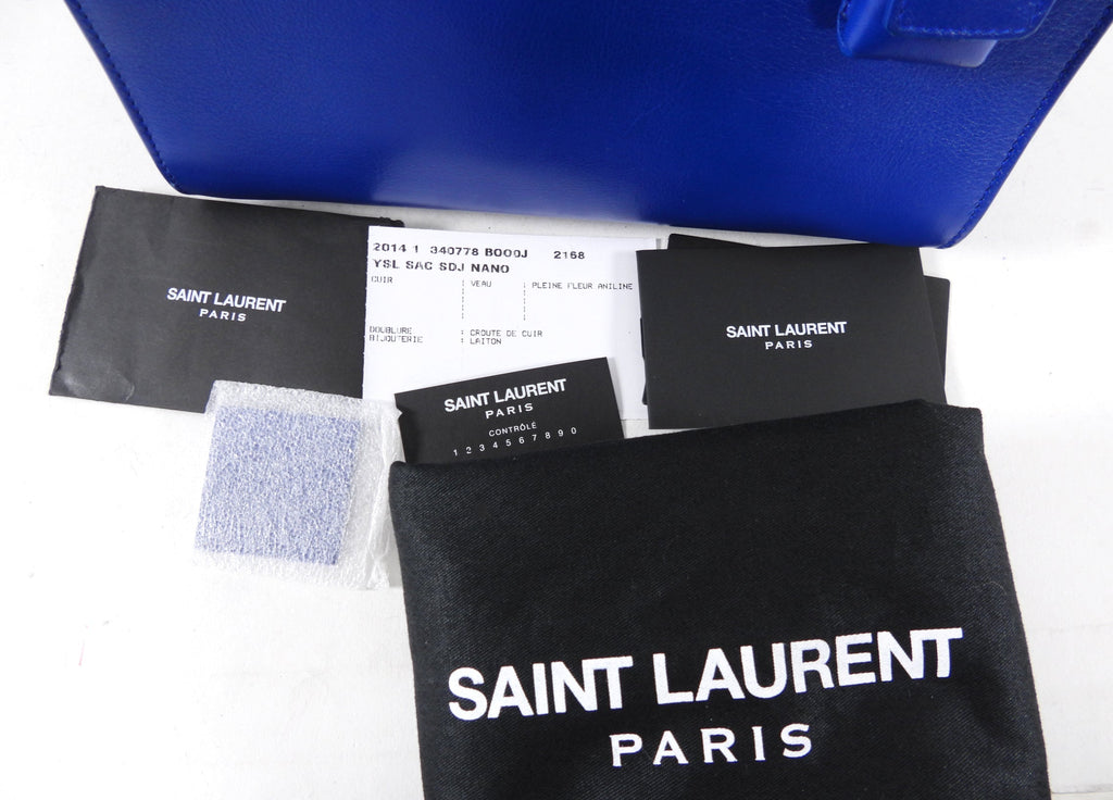 Saint Laurent Sac de Jour Nano Cobalt Blue Two-Way Bag