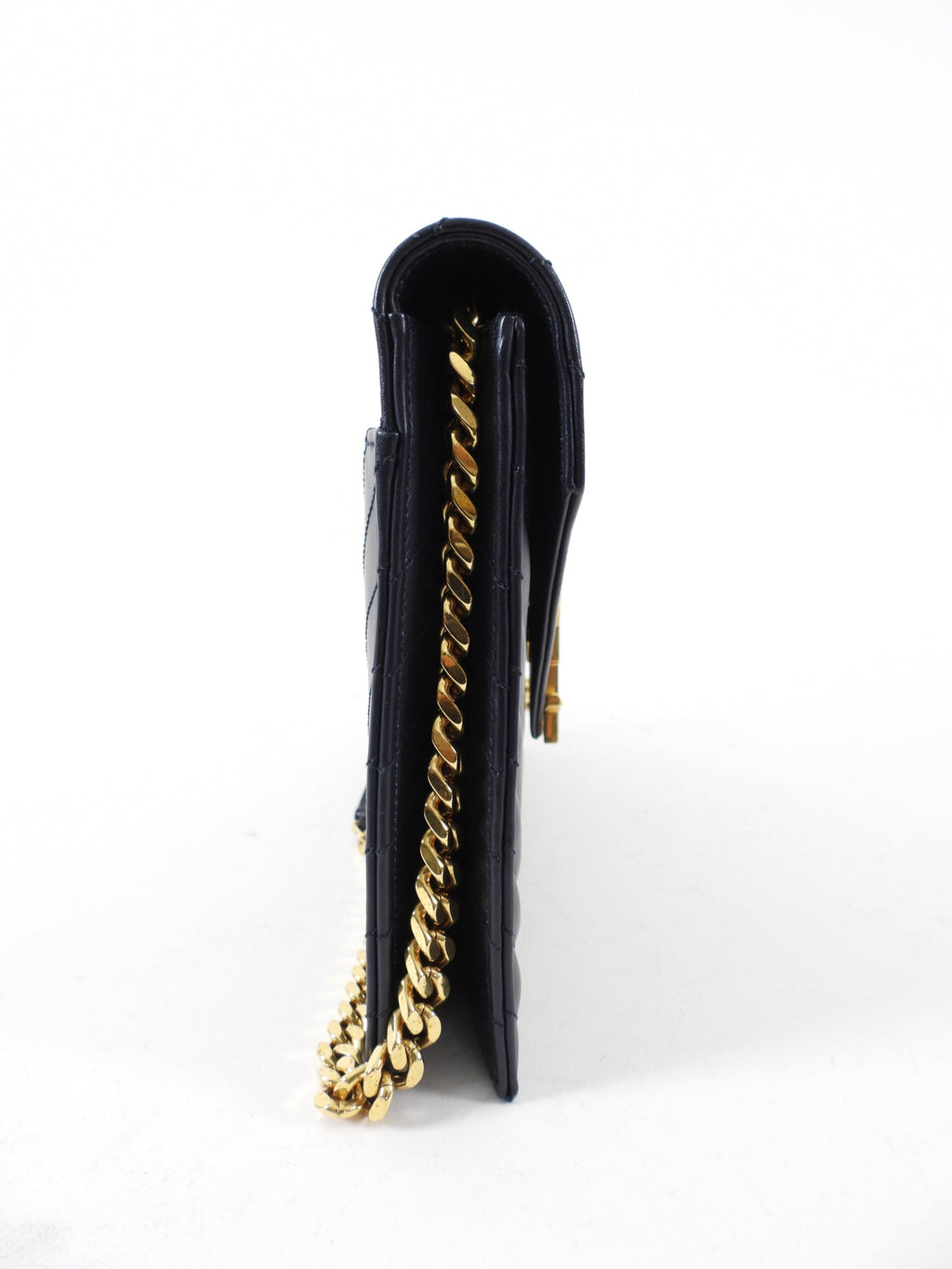 Saint Laurent Midnight Navy Chevron Medium Envelope Chain Bag