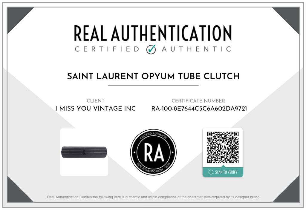 Saint Laurent Black Opyum Long Tube Evening Clutch Bag