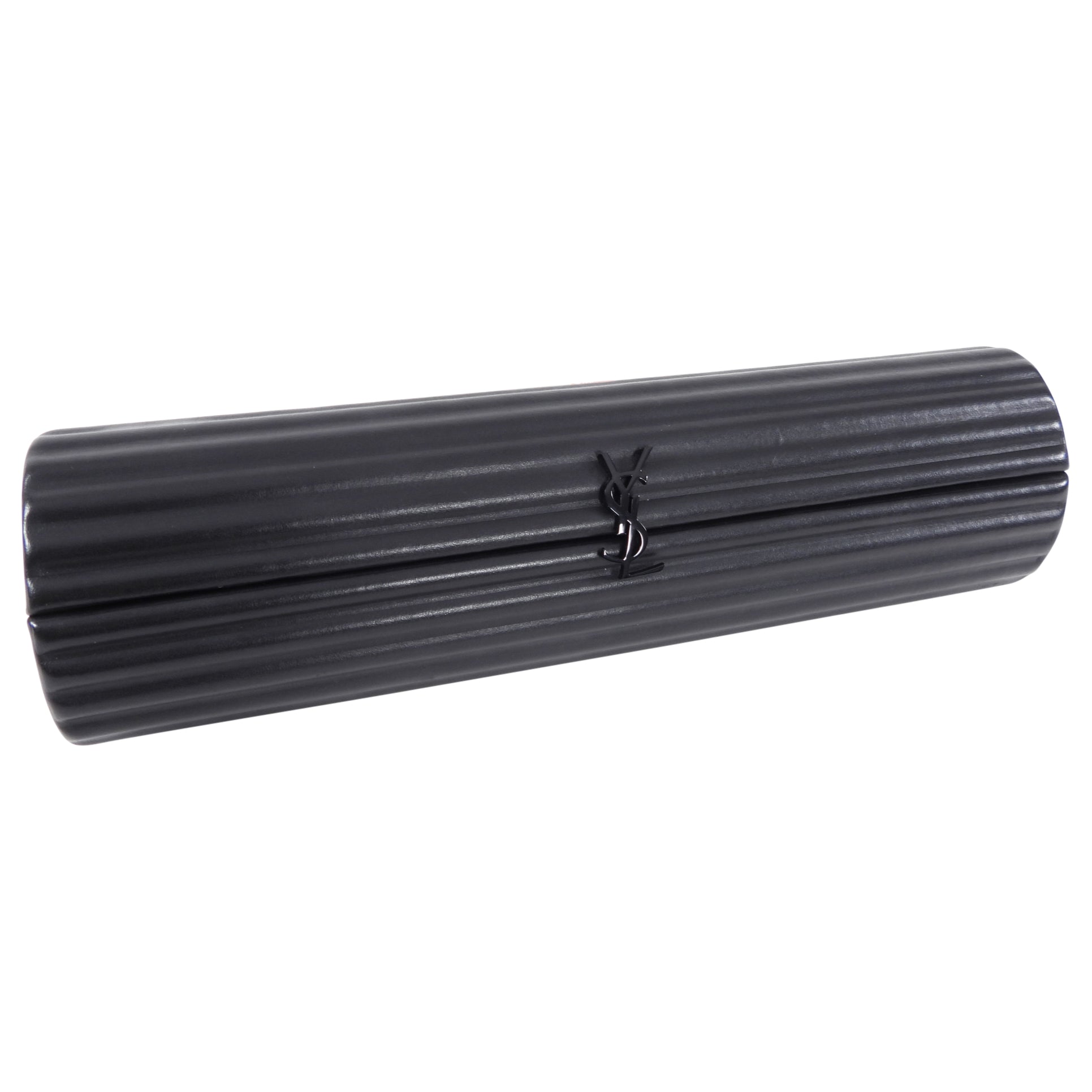 Saint Laurent Black Opyum Long Tube Evening Clutch Bag