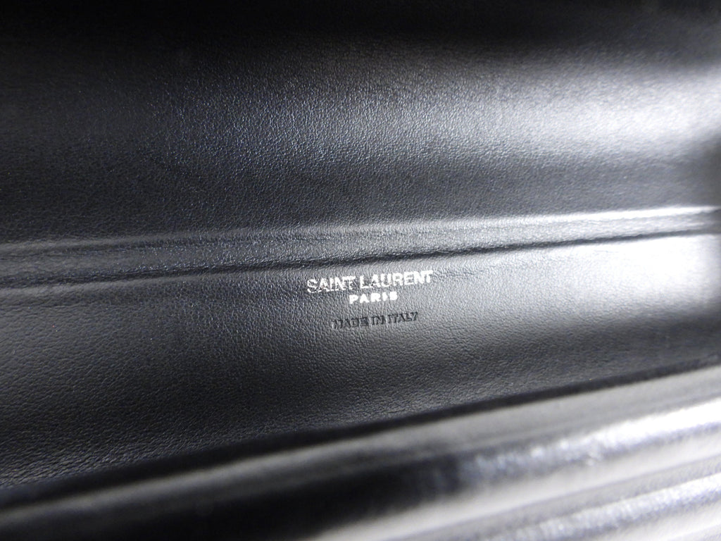 Saint Laurent Black Opyum Long Tube Evening Clutch Bag