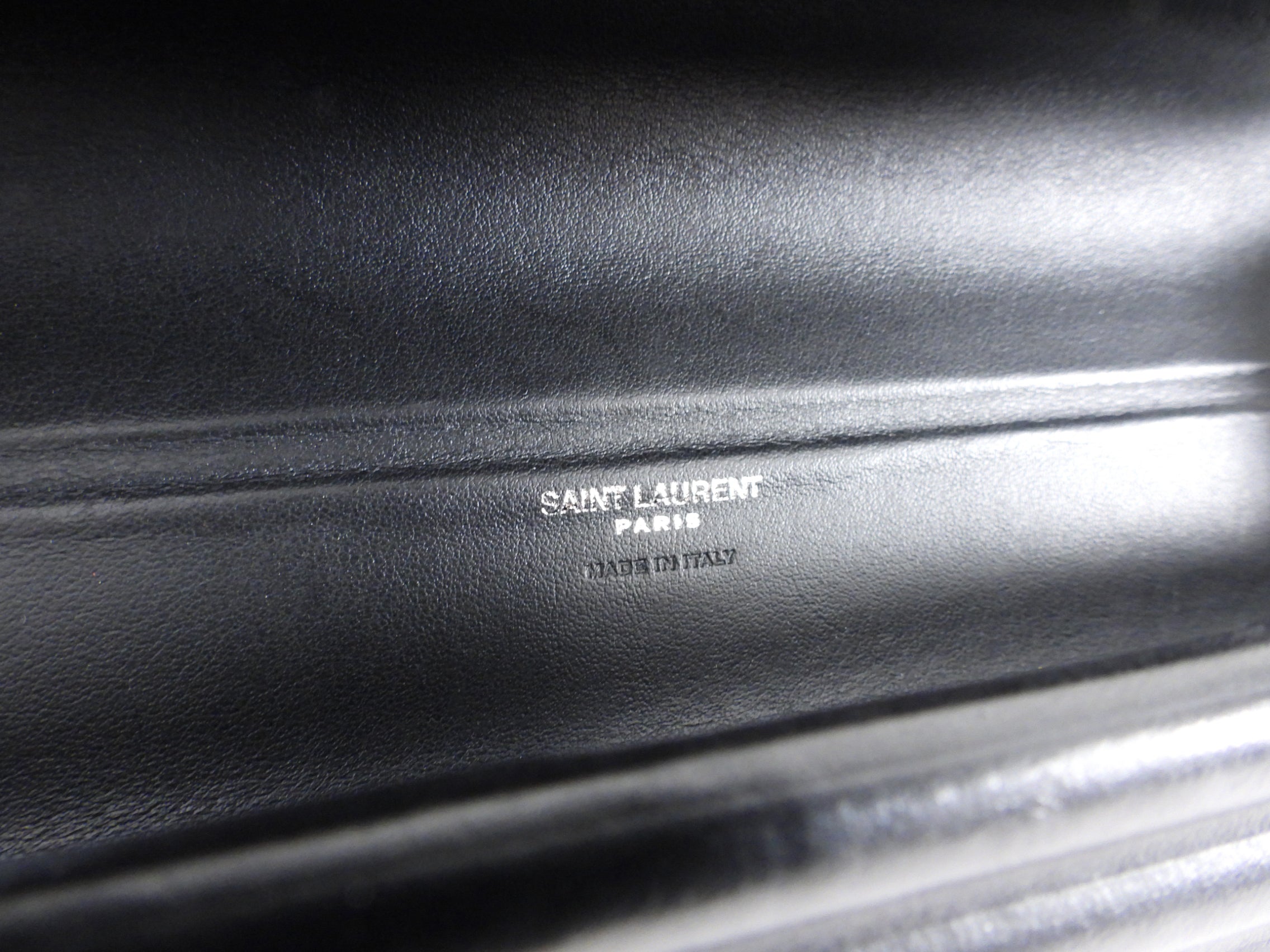 Saint Laurent Black Opyum Long Tube Evening Clutch Bag