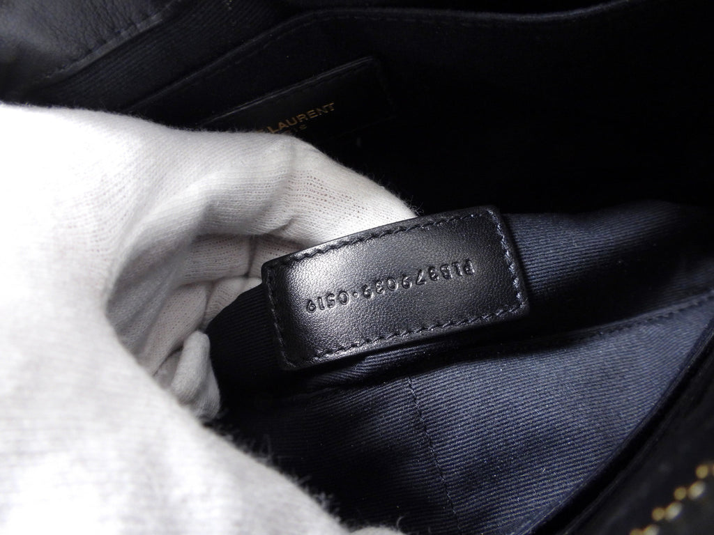 Saint Laurent Small New Jolie Leather Quilted Logo Pouch