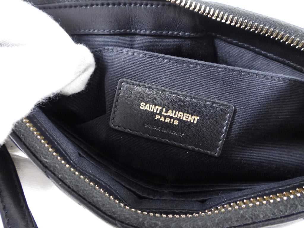 Saint Laurent Small New Jolie Leather Quilted Logo Pouch
