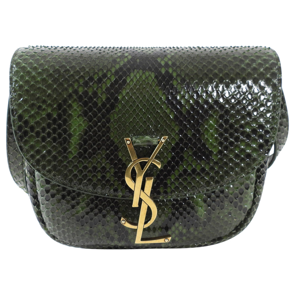 Saint Laurent Green Python Small Kaia Crossbody Bag