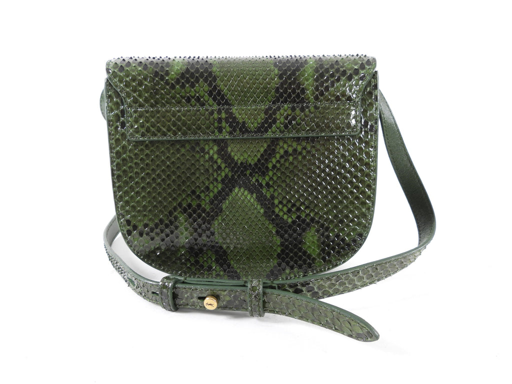 Saint Laurent Green Python Small Kaia Crossbody Bag