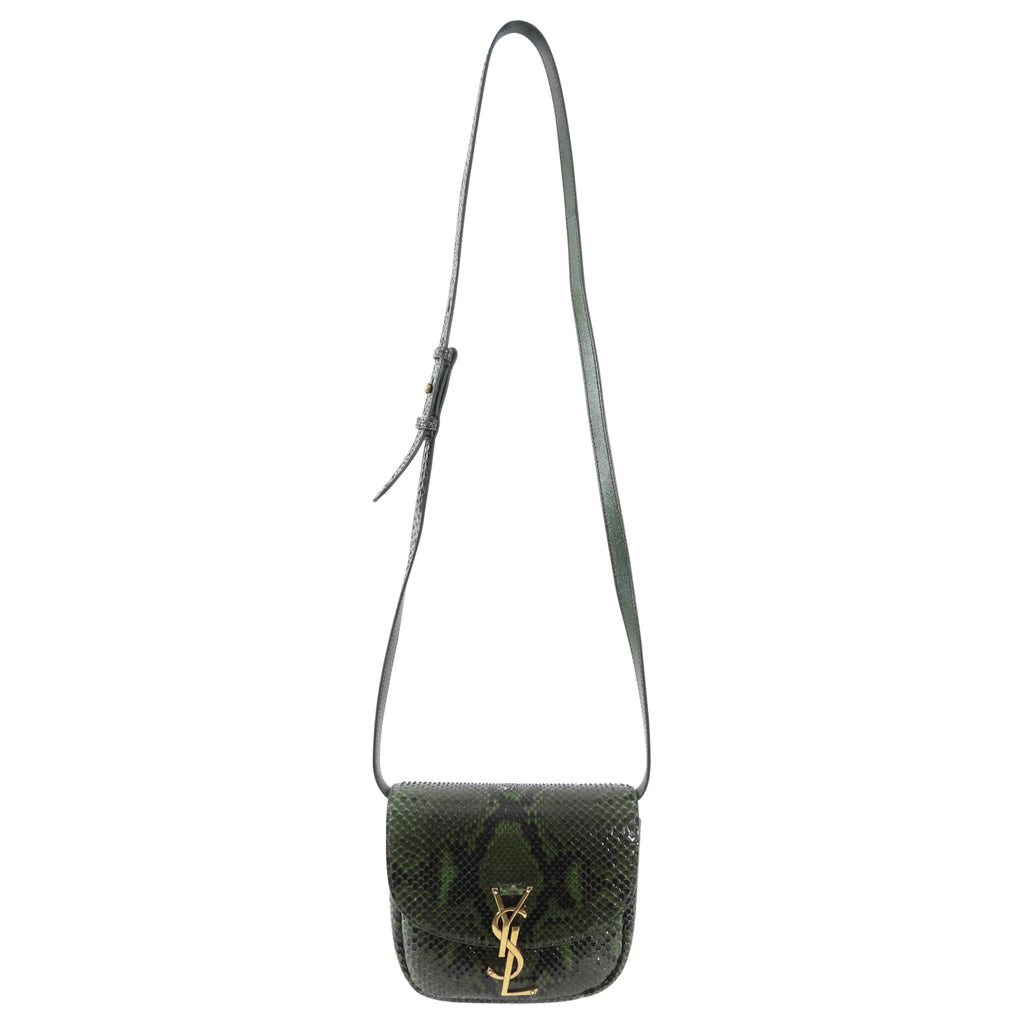 Saint Laurent Green Python Small Kaia Crossbody Bag