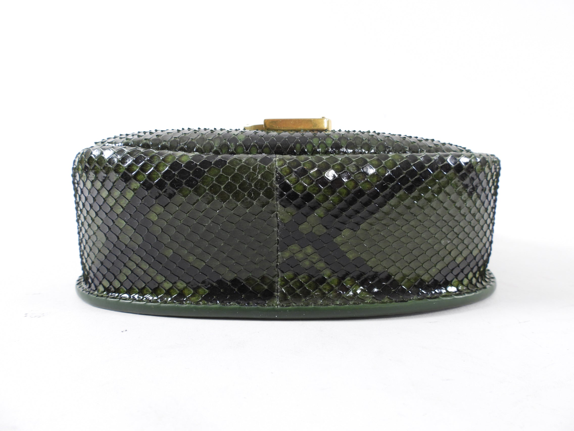 Saint Laurent Green Python Small Kaia Crossbody Bag