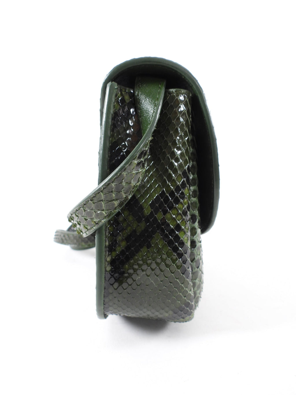 Saint Laurent Green Python Small Kaia Crossbody Bag