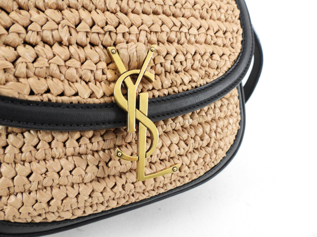 Saint Laurent Kaia Medium Raffia Satchel Bag
