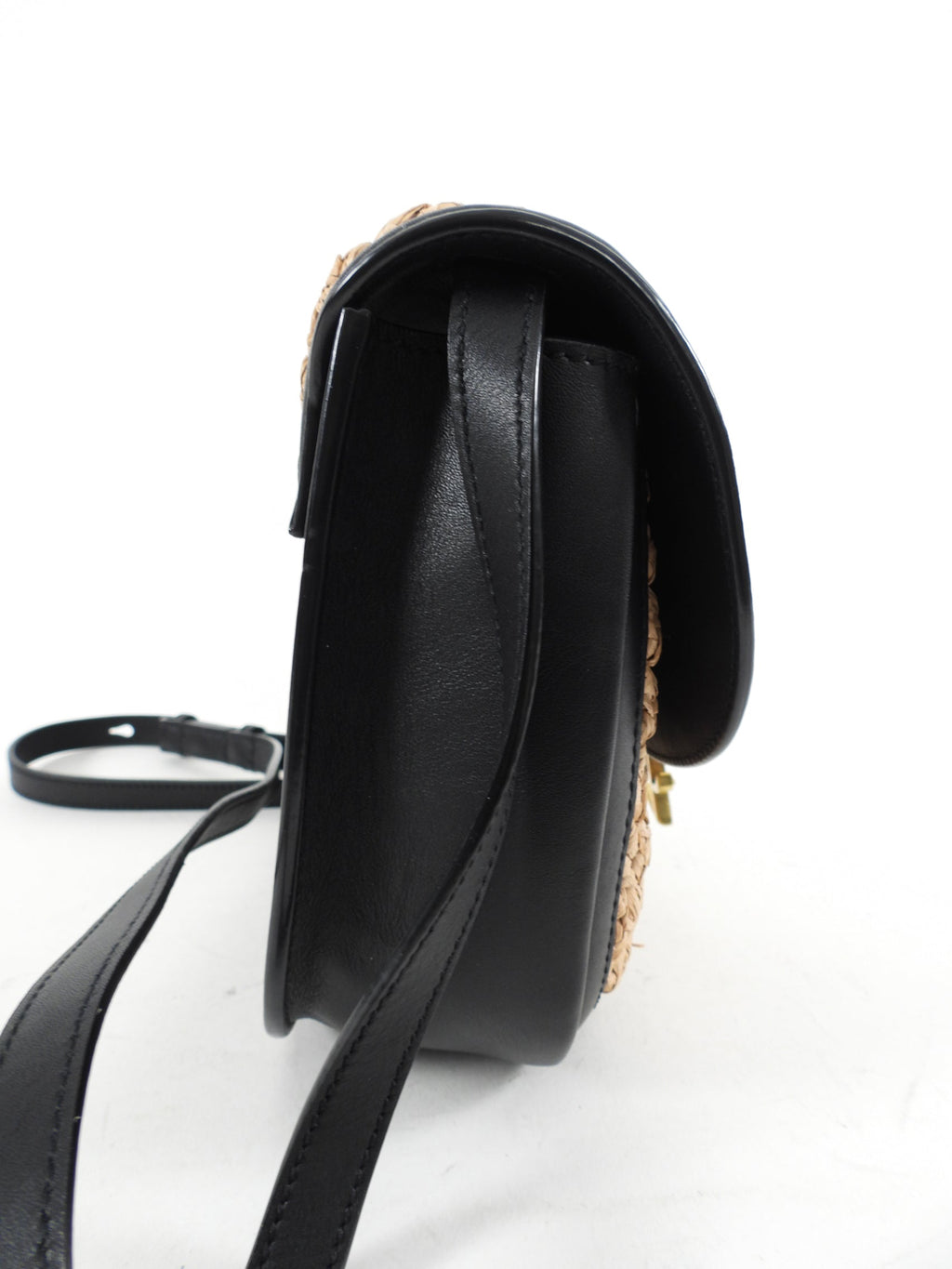 Saint Laurent Kaia Medium Raffia Satchel Bag