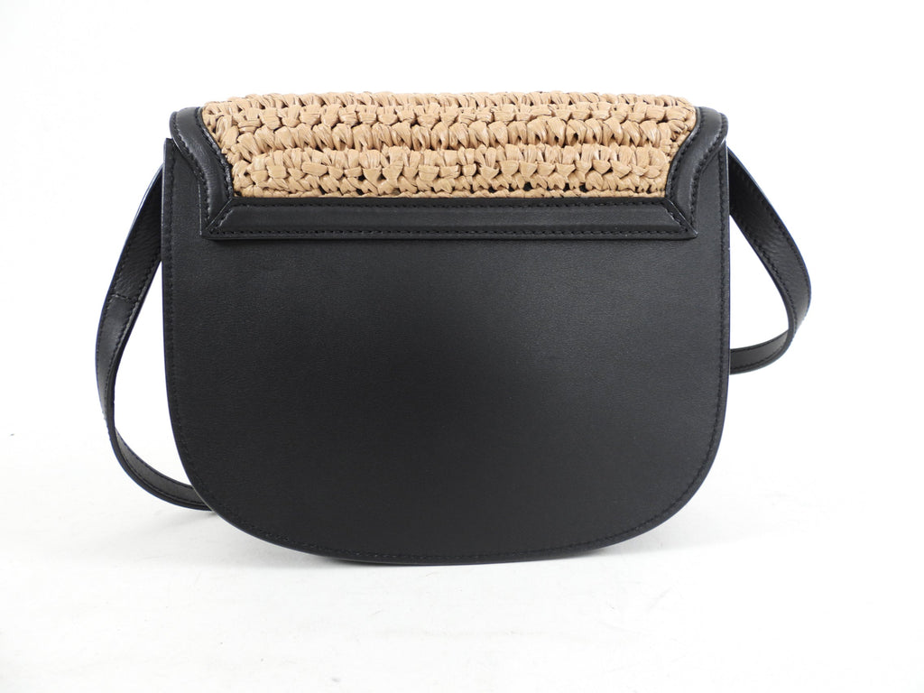 Saint Laurent Kaia Medium Raffia Satchel Bag