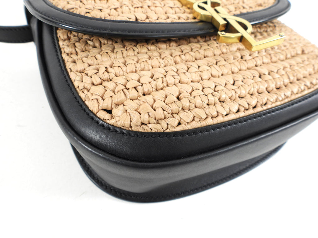 Saint Laurent Kaia Medium Raffia Satchel Bag
