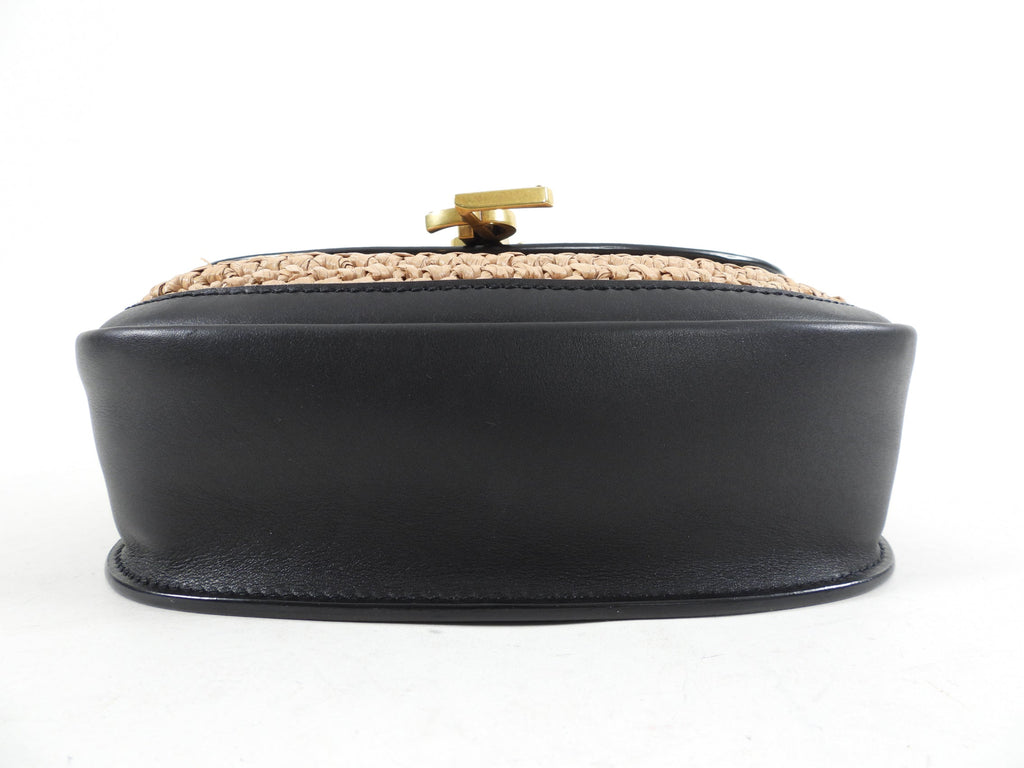 Saint Laurent Kaia Medium Raffia Satchel Bag