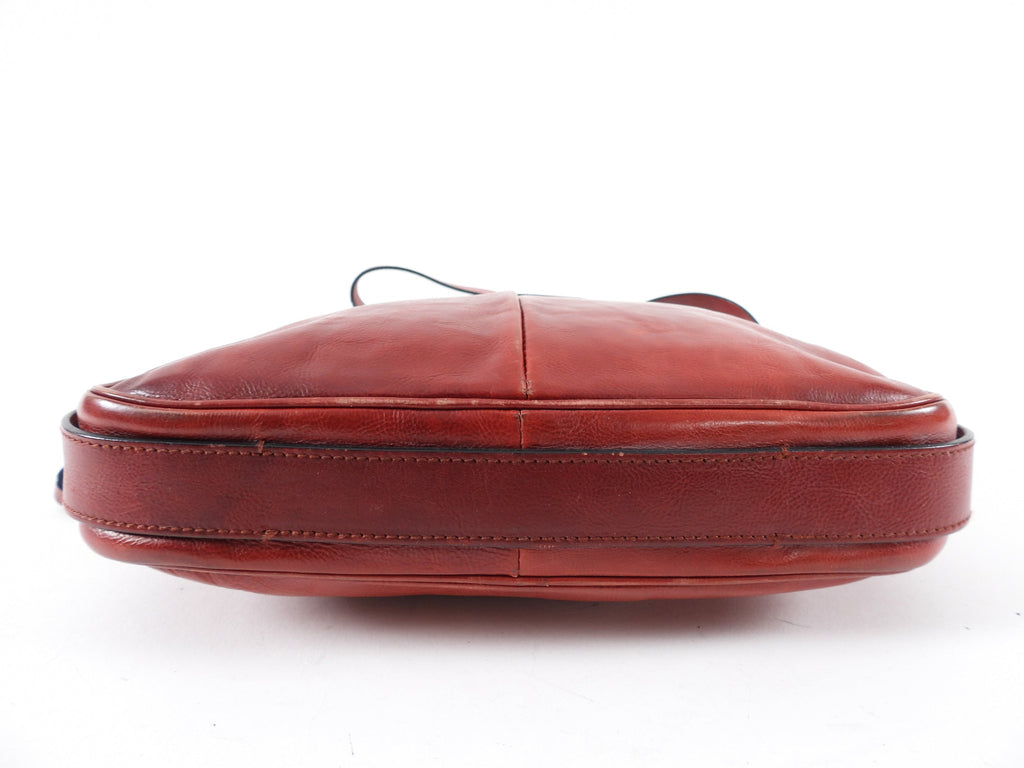 Saint Laurent Rive Gauche Red Mombasa Leather Top Handle Bag