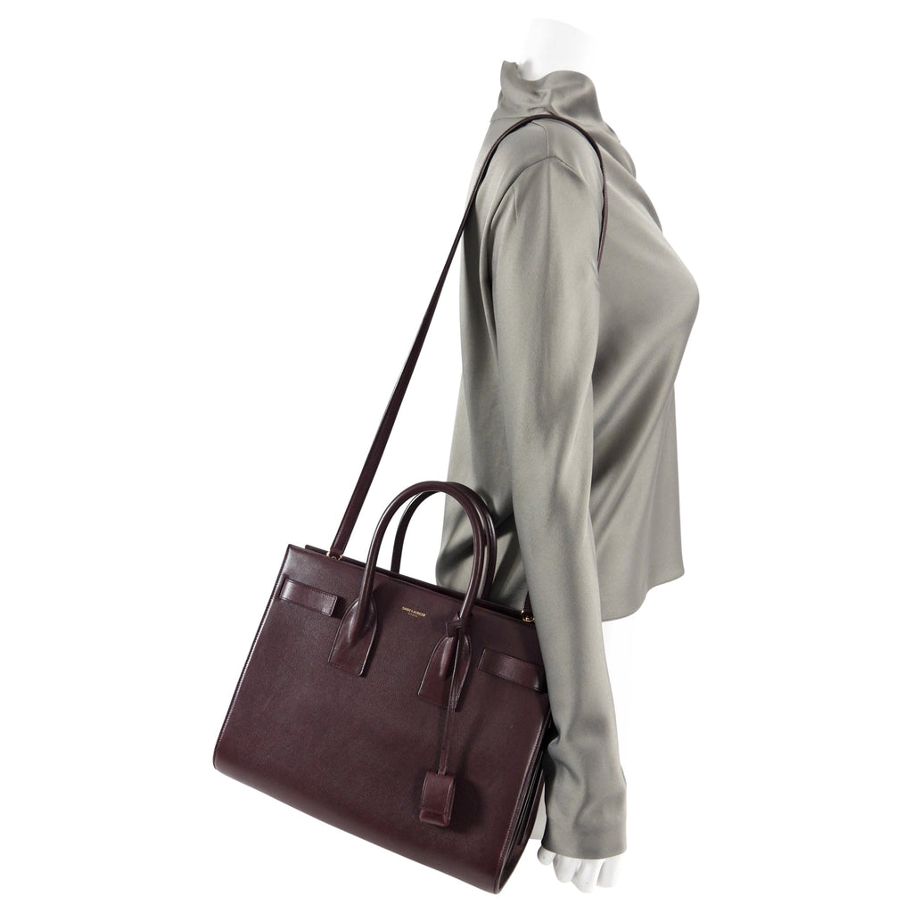 Saint Laurent Sac de Jour Small Bordeaux Smooth Leather Bag
