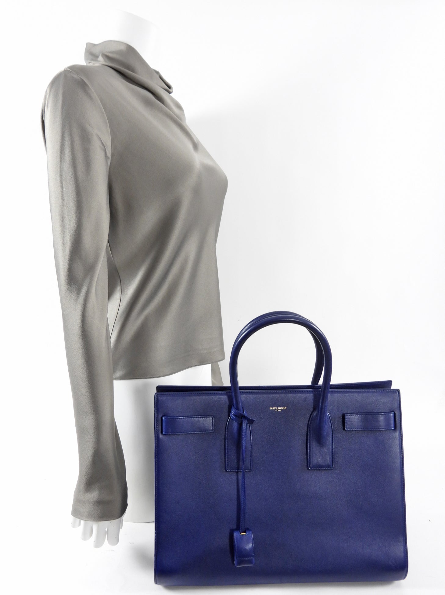 Saint Laurent Cobalt Blue Large Sac de Jour Tote Bag