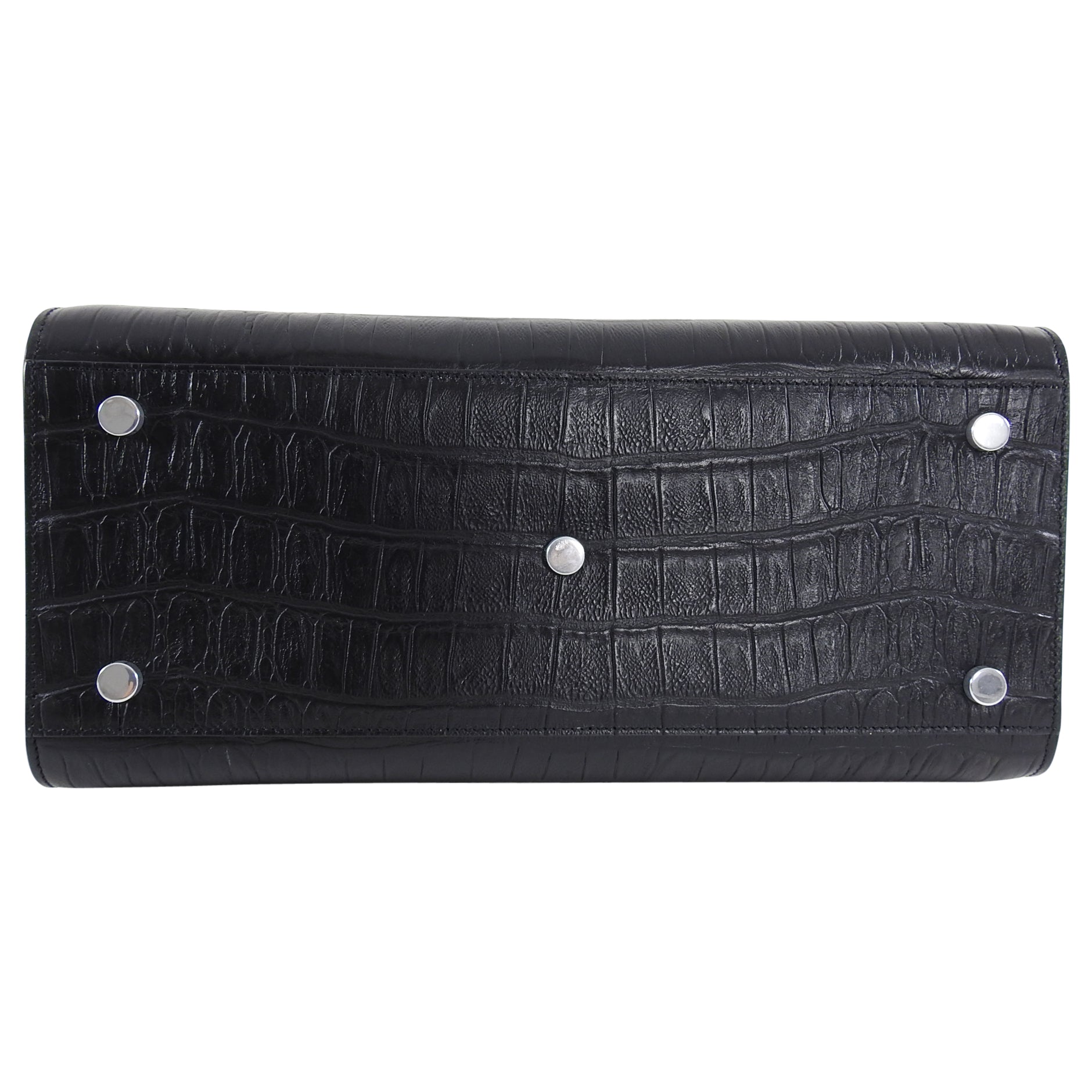 Saint Laurent Sac de Jour Croc Effect Black Small Tote Bag