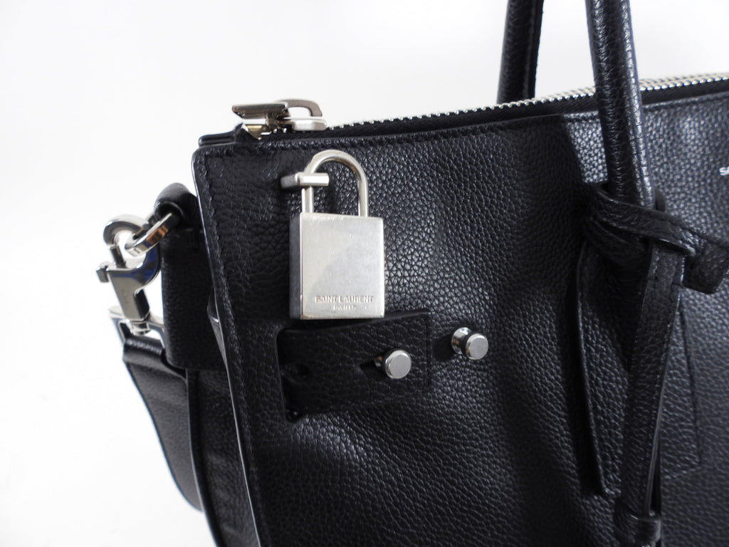 Saint Laurent Black North South Sac de Jour Work Bag