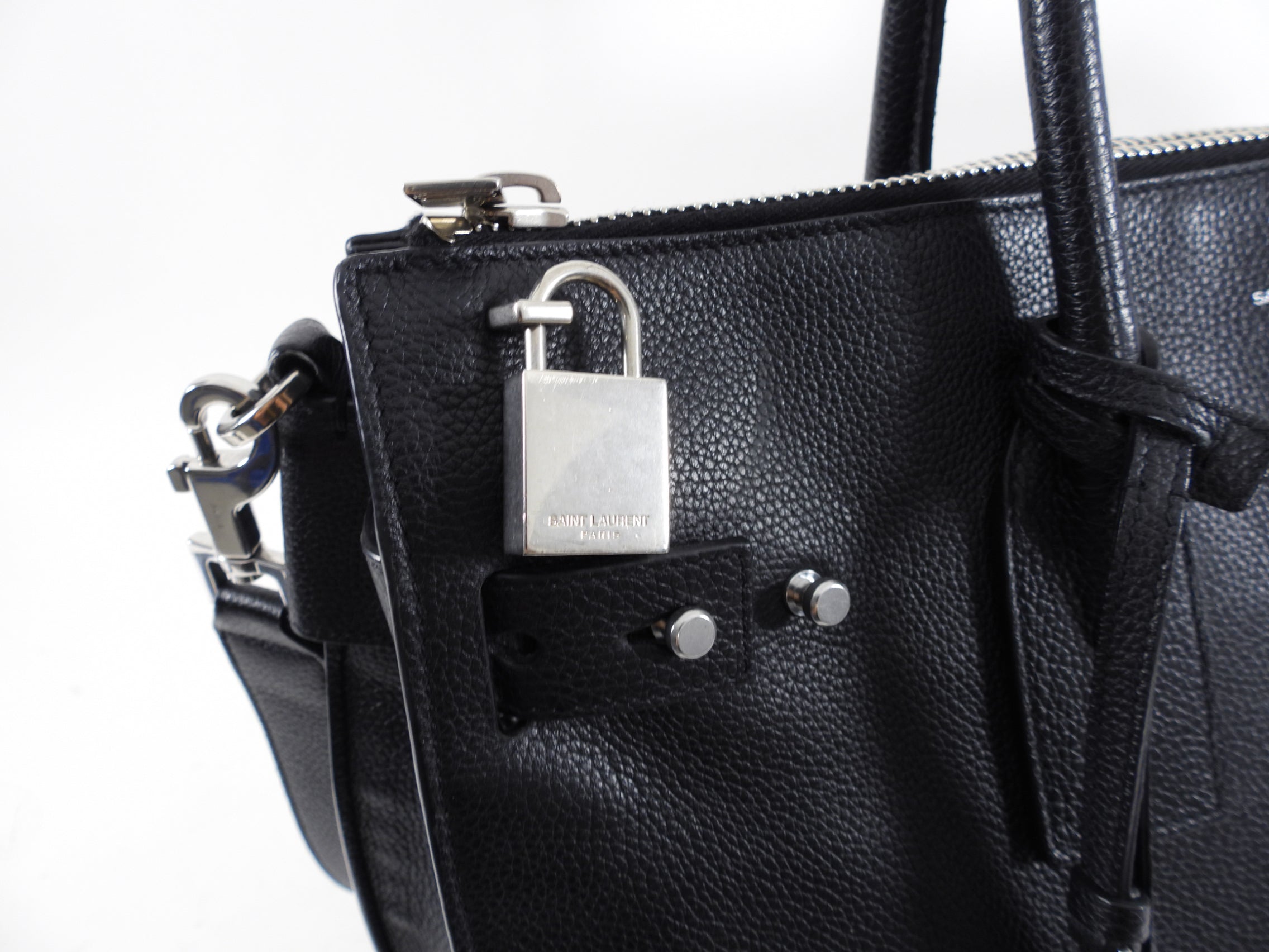 Saint Laurent Black North South Sac de Jour Work Bag