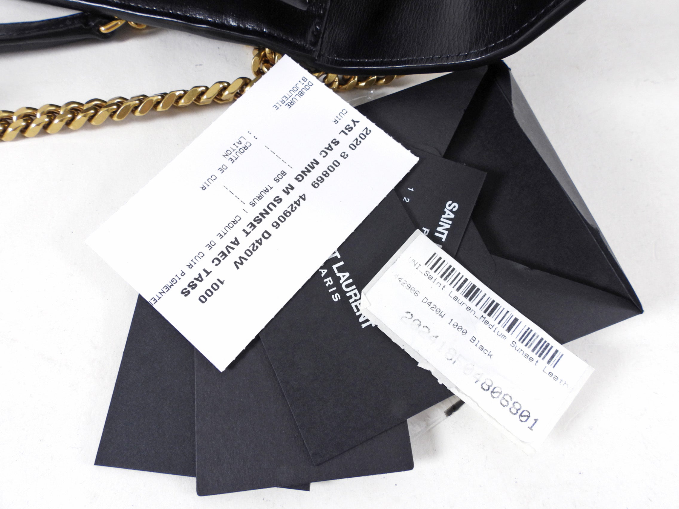Saint Laurent Black Leather Medium Sunset Chain Shoulder Bag