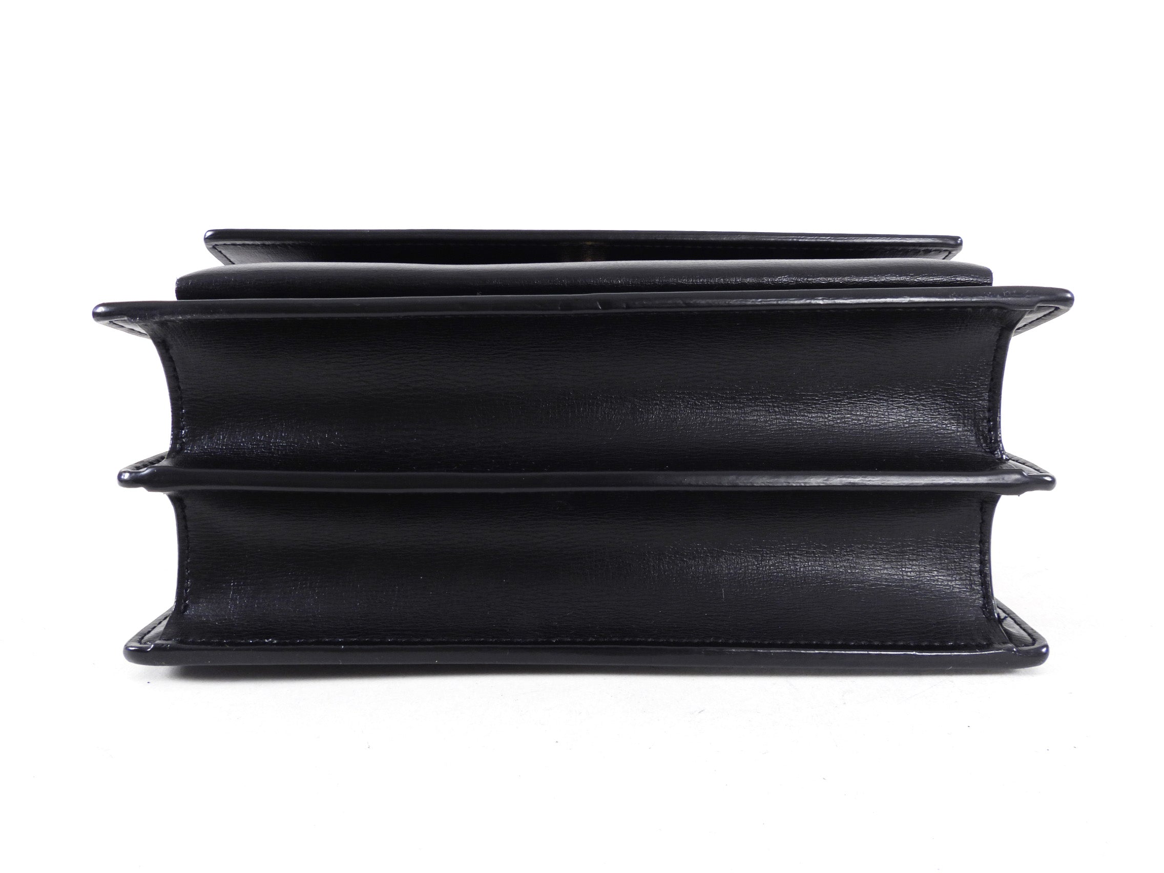 Saint Laurent Black Leather Medium Sunset Chain Shoulder Bag