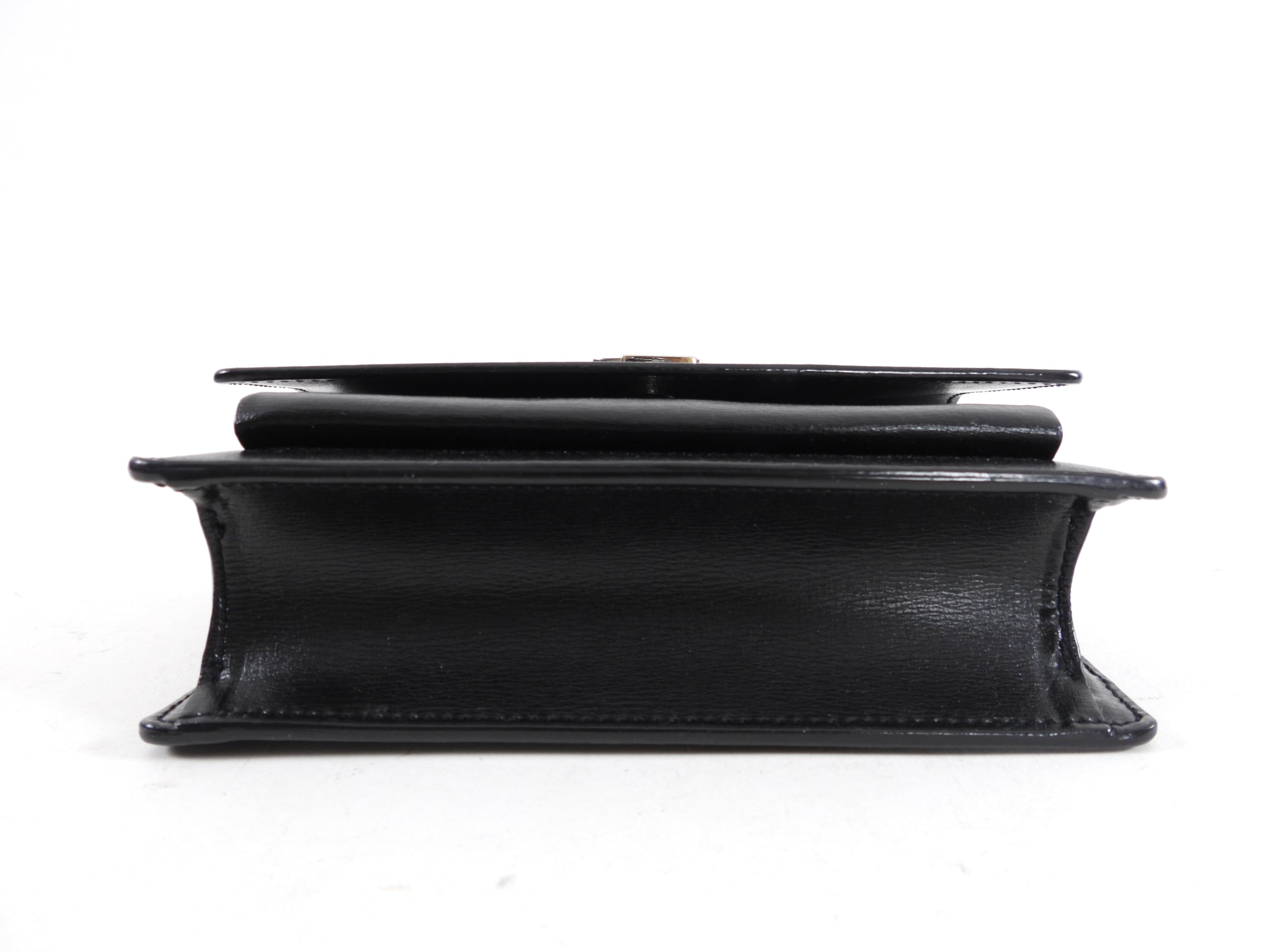 Saint Laurent Black Leather Mini Sunset Crossbody Bag