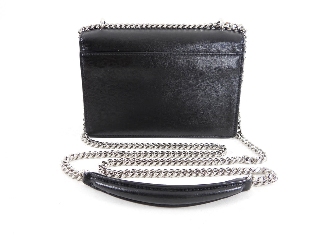 Saint Laurent Black Leather Mini Sunset Crossbody Bag