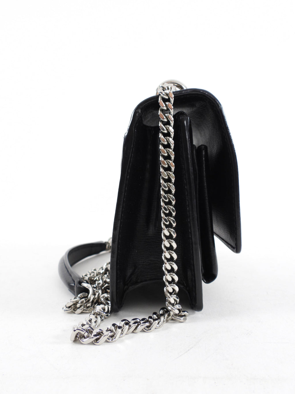 Saint Laurent Black Leather Mini Sunset Crossbody Bag