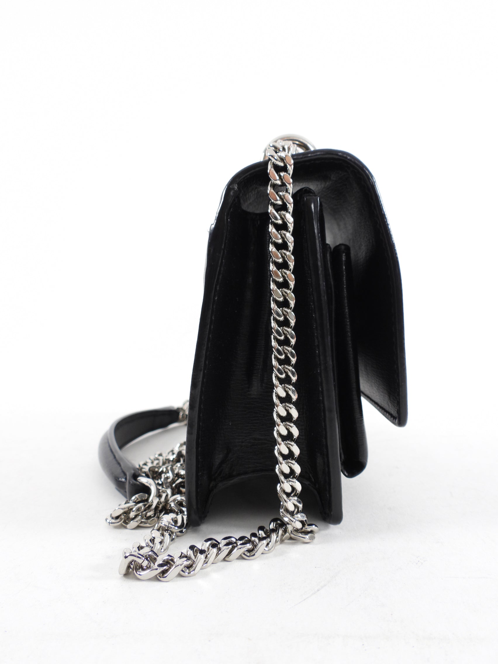 Saint Laurent Black Leather Mini Sunset Crossbody Bag