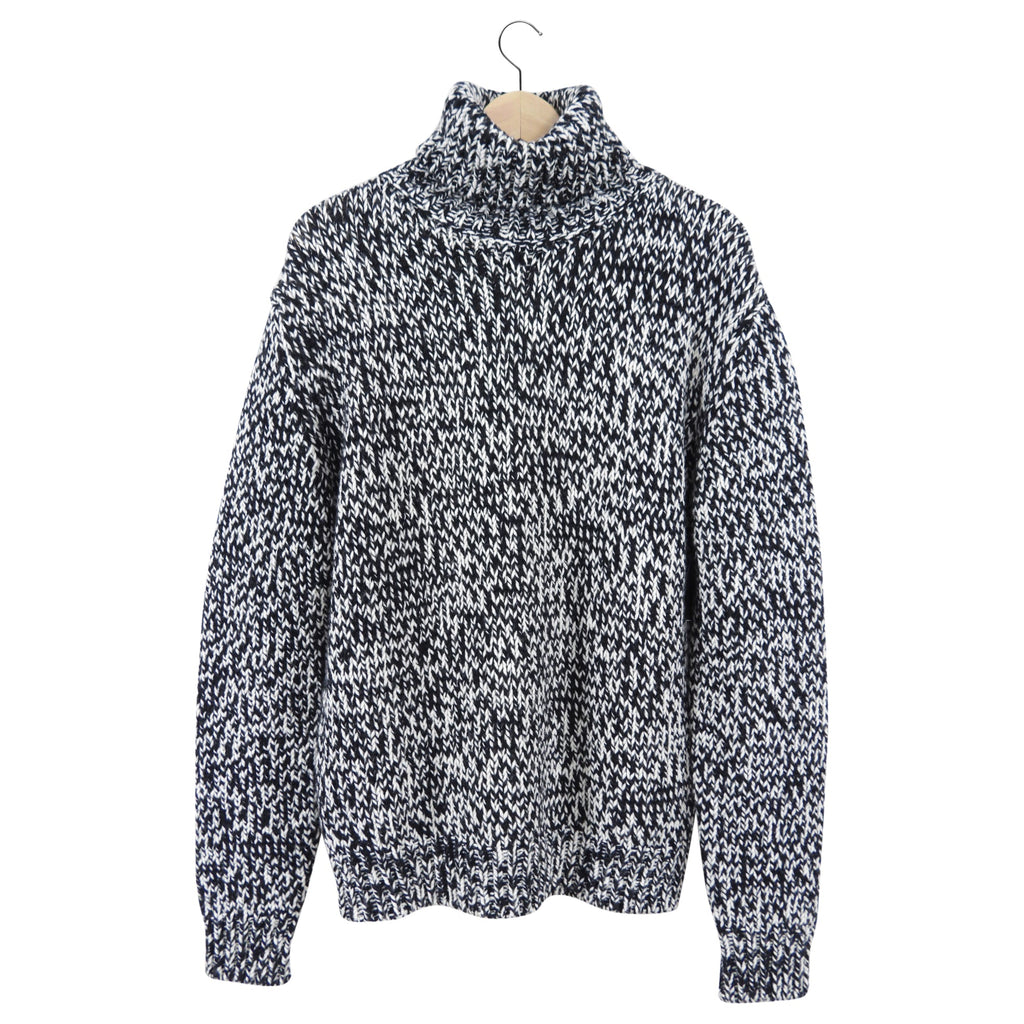 Saint Laurent Oversized Black White Knit Sweater - M