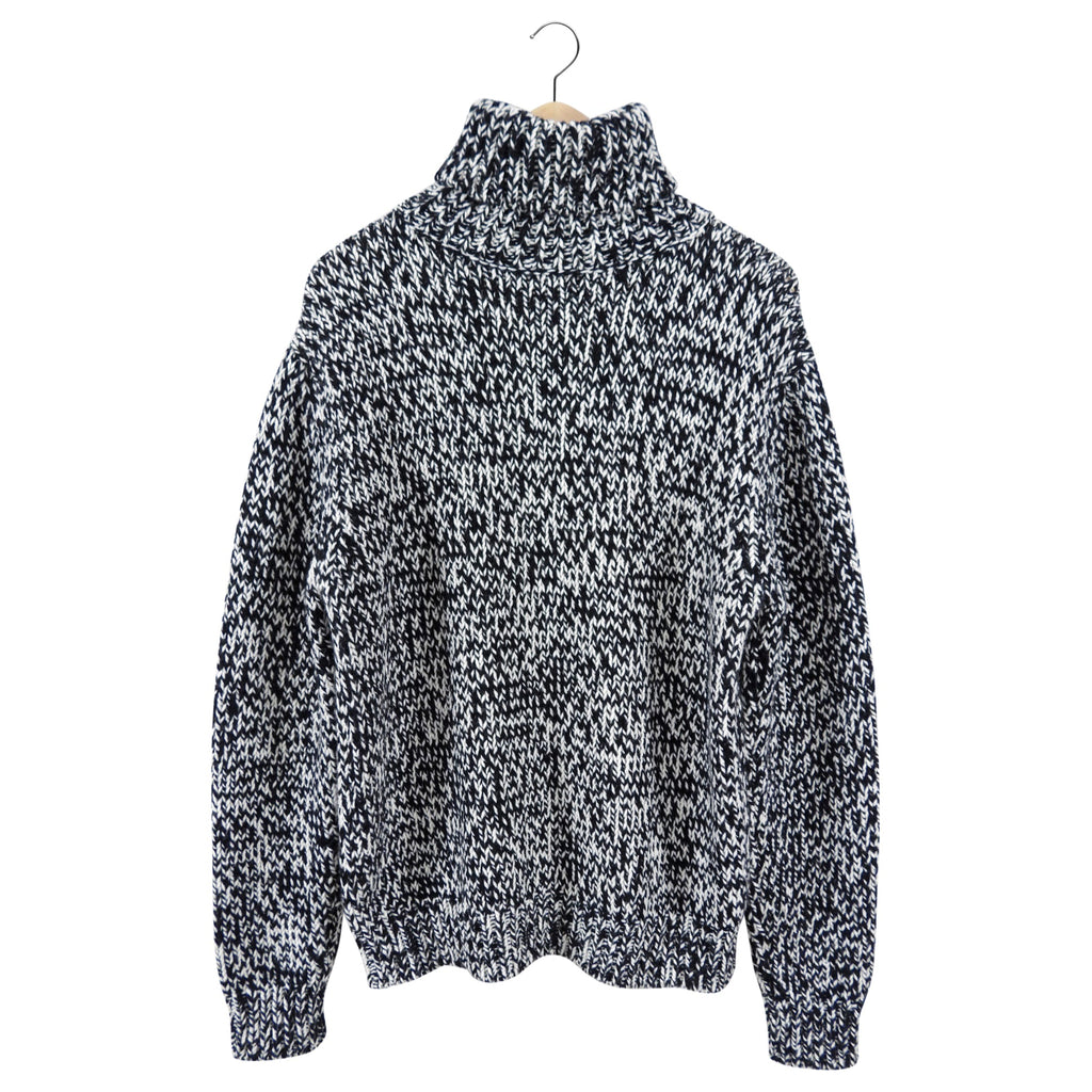 Saint Laurent Oversized Black White Knit Sweater - M