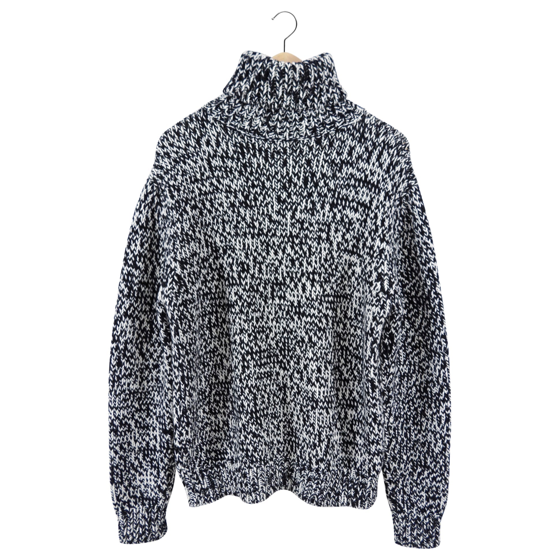Saint Laurent Oversized Black White Knit Sweater - M