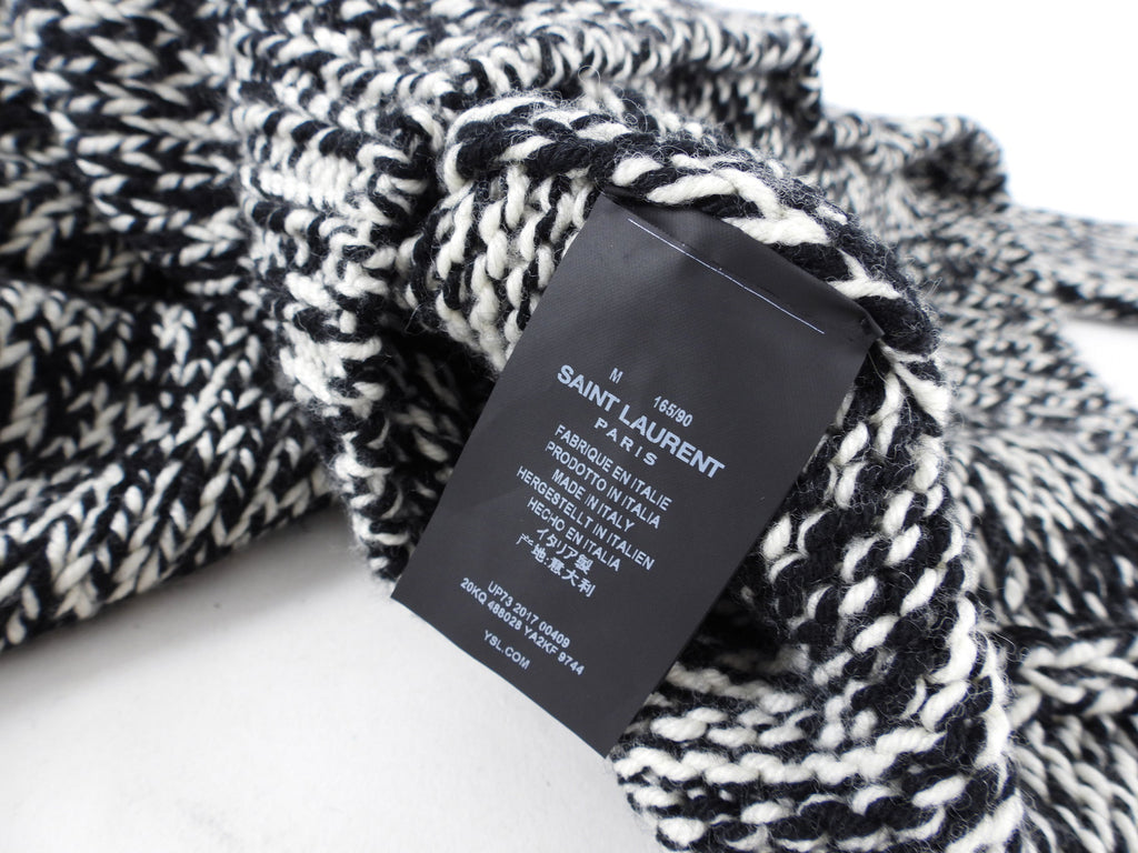Saint Laurent Oversized Black White Knit Sweater - M