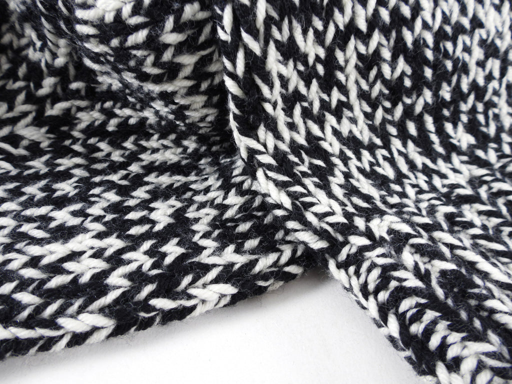 Saint Laurent Oversized Black White Knit Sweater - M