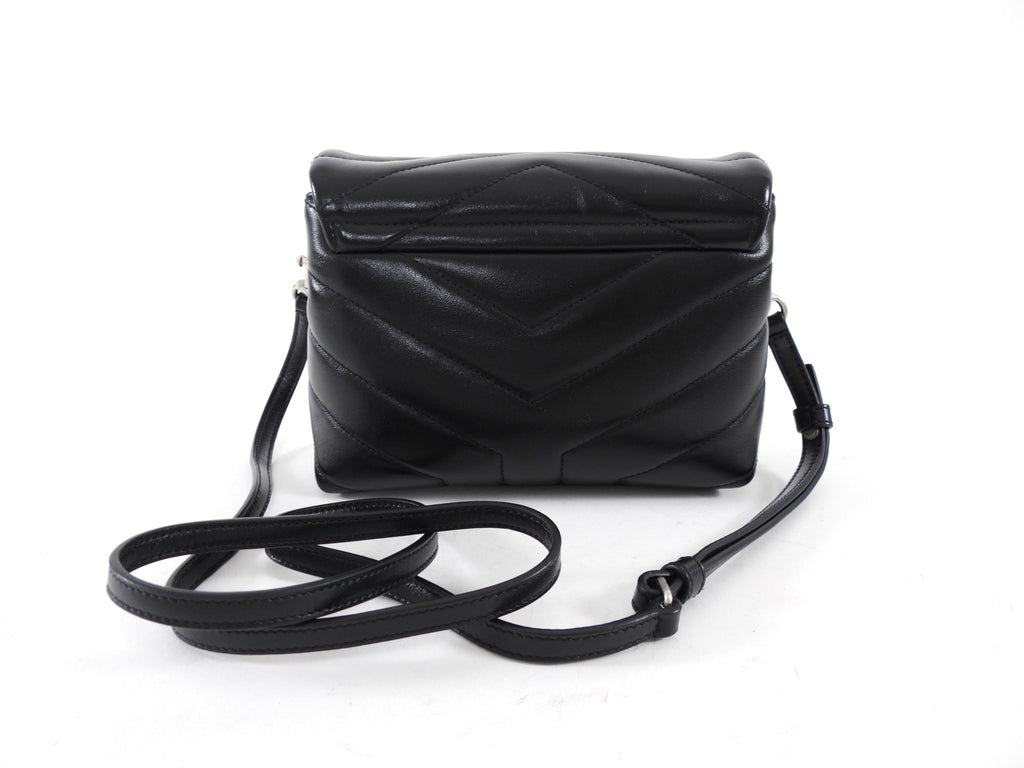 Saint Laurent Black Leather Toy Lou Lou Monogram Quilted Crossbody Bag
